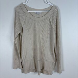 Eri + Ali Anthropologie Ivory Waffle Knit Top Women’s XS